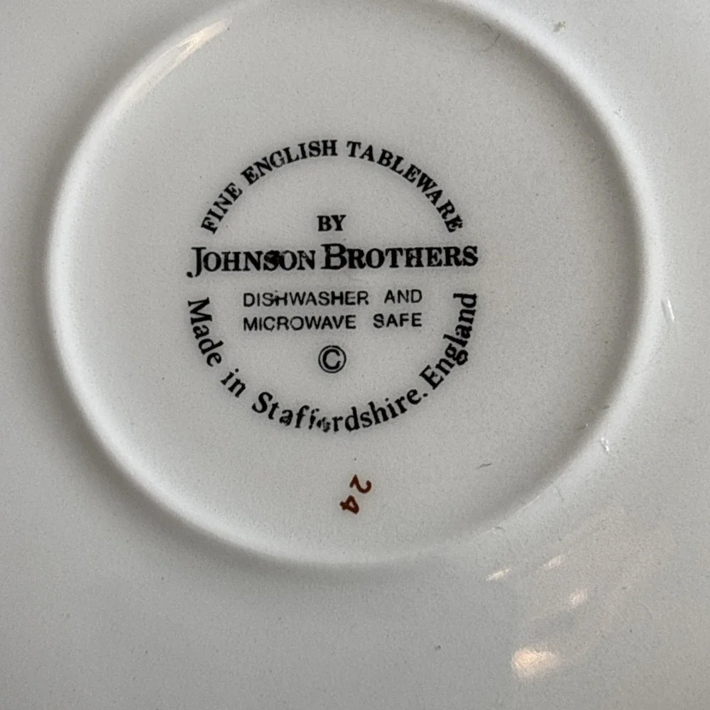 Vintage Johnson‎ Brothers Victorian Christmas China, 5 5/8 In Saucer Replacement